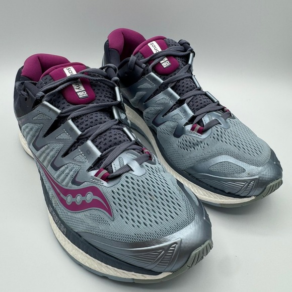 Saucony Triumph ISO Shoes Women's Size 11 Gray Purple Athletic Running Sneakers - Picture 1 of 16